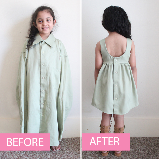 How to Create a LINED toddler dress from an Adult Shirt
