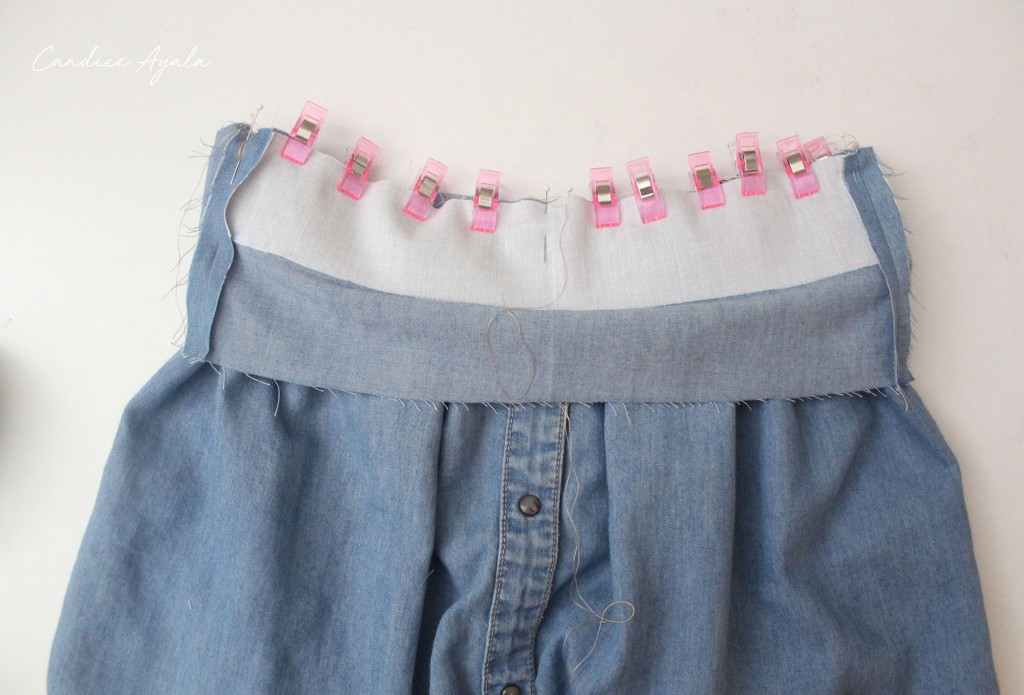 DIY Upcycled Shirt to Skirt Tutorial by Candice Ayala 